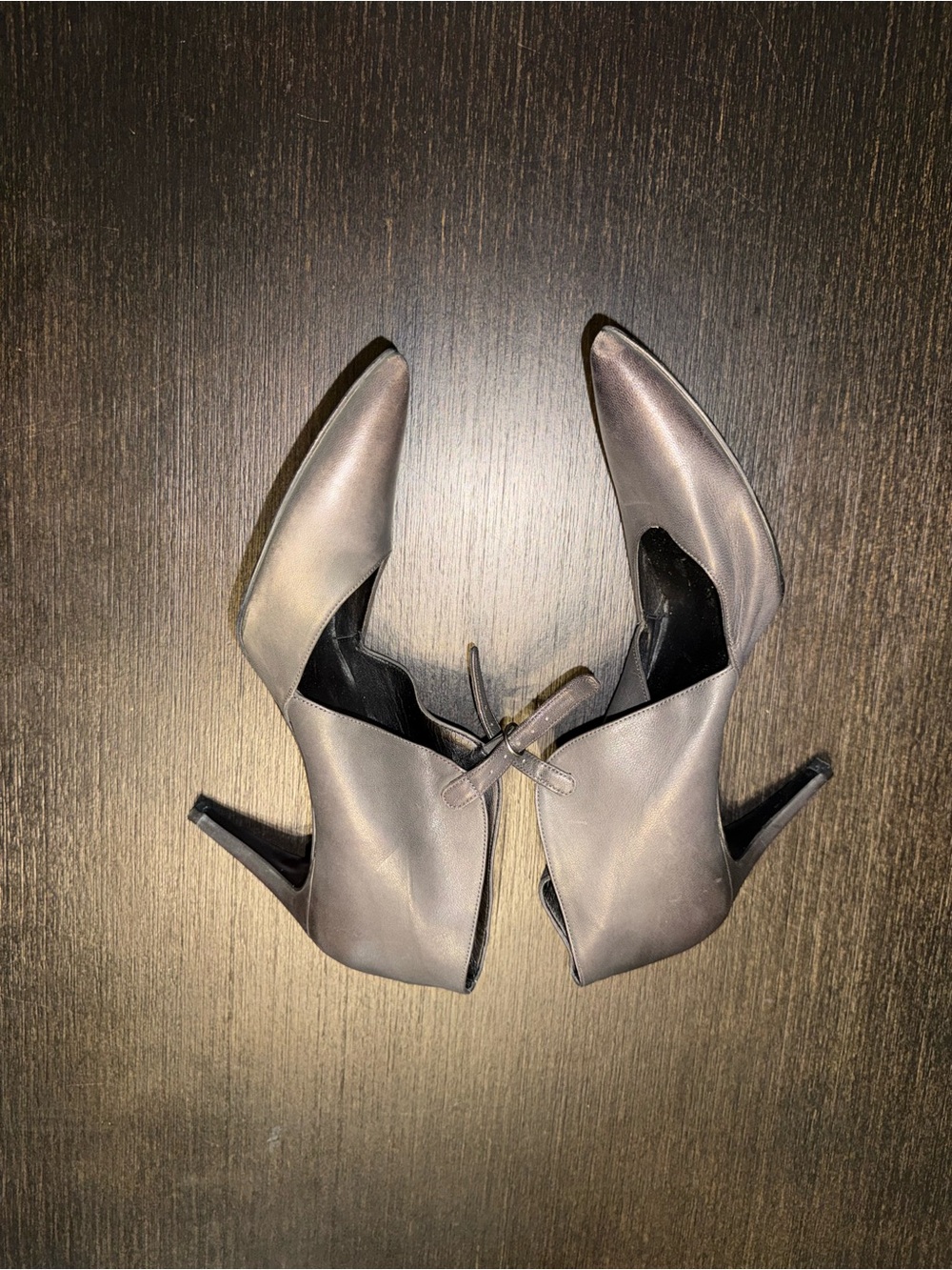 Free People Women’s Pointed Toe Mid-Heel d’Orsay Pumps in Gray Size 39